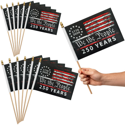 KERDA 12-pack flag on a stick for easy handheld patriotism at events
