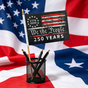 KERDA wooden stick with flag designed for durability and reuse
