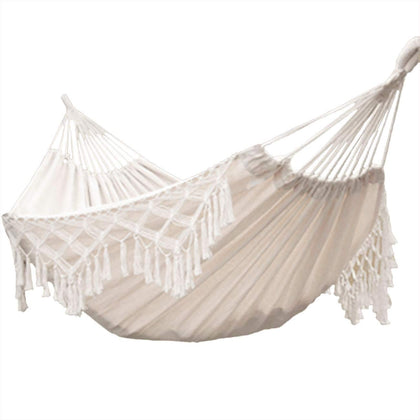 KEREITH Brazilian double hammock in soft cotton canvas for two, durable and comfortable.