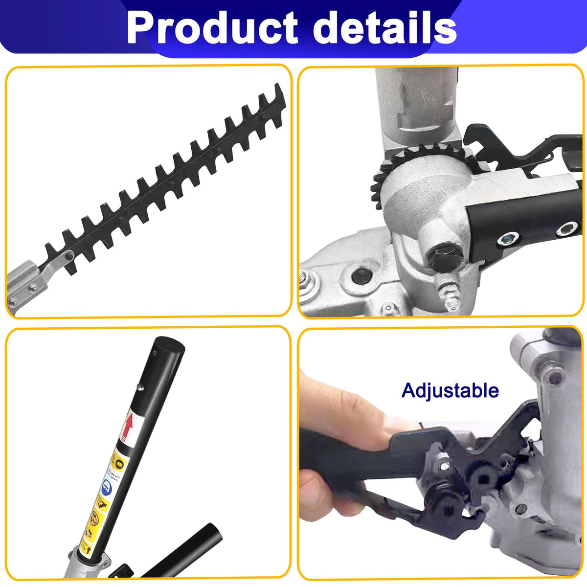 Kerlista 12-position articulating head for difficult hedge angles.