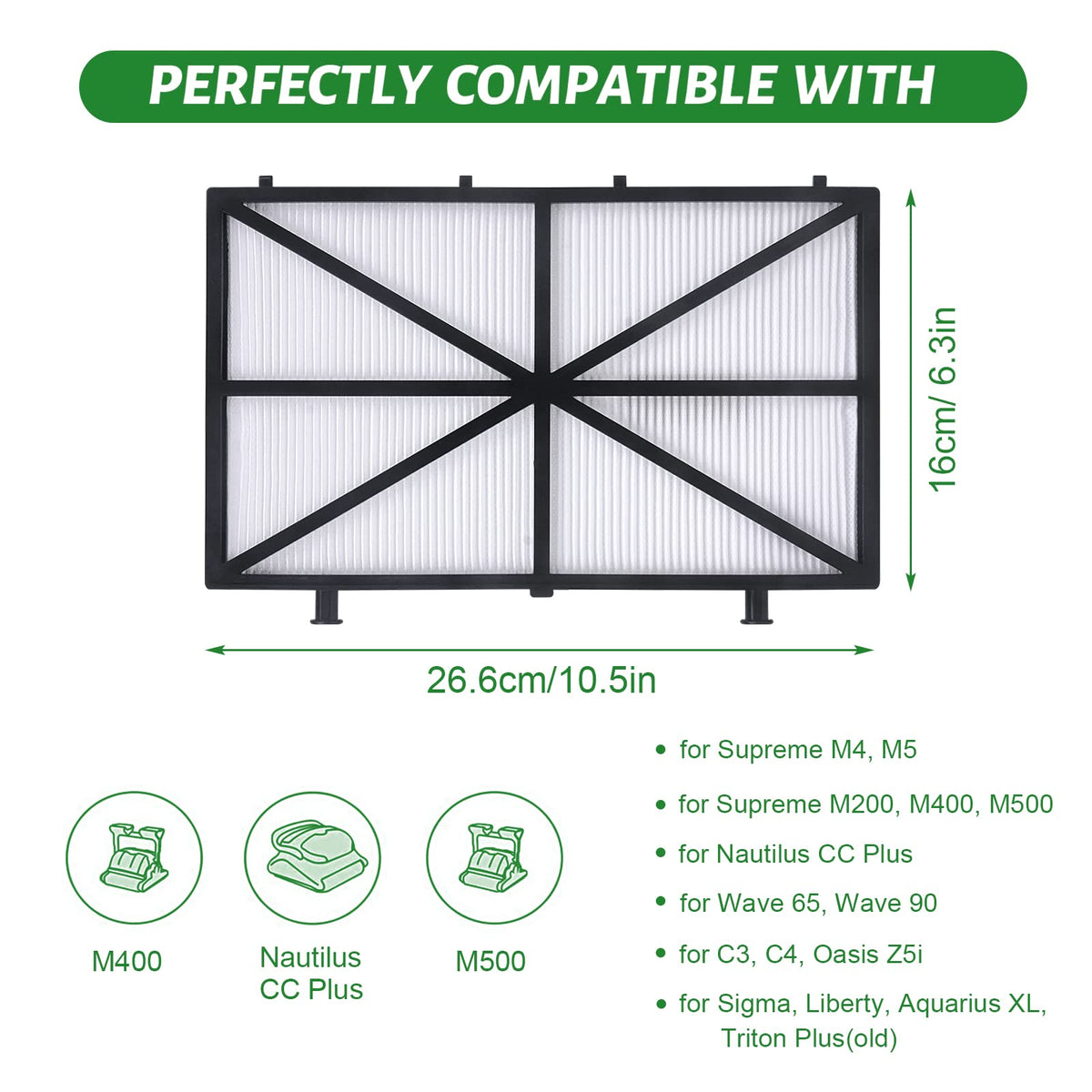 Kerneed four-pack filter set fits M200, M400, M500 and more.