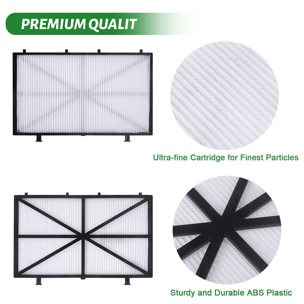 Washable design lets you reuse filters and save.