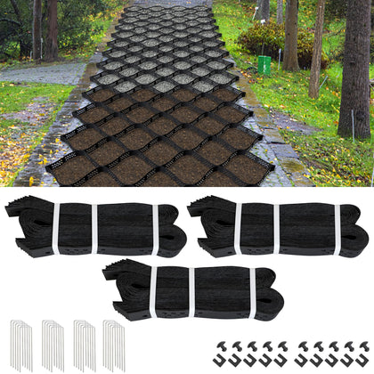 Kerty geo grid driveway assembly for stable gravel surfaces and easy installation.