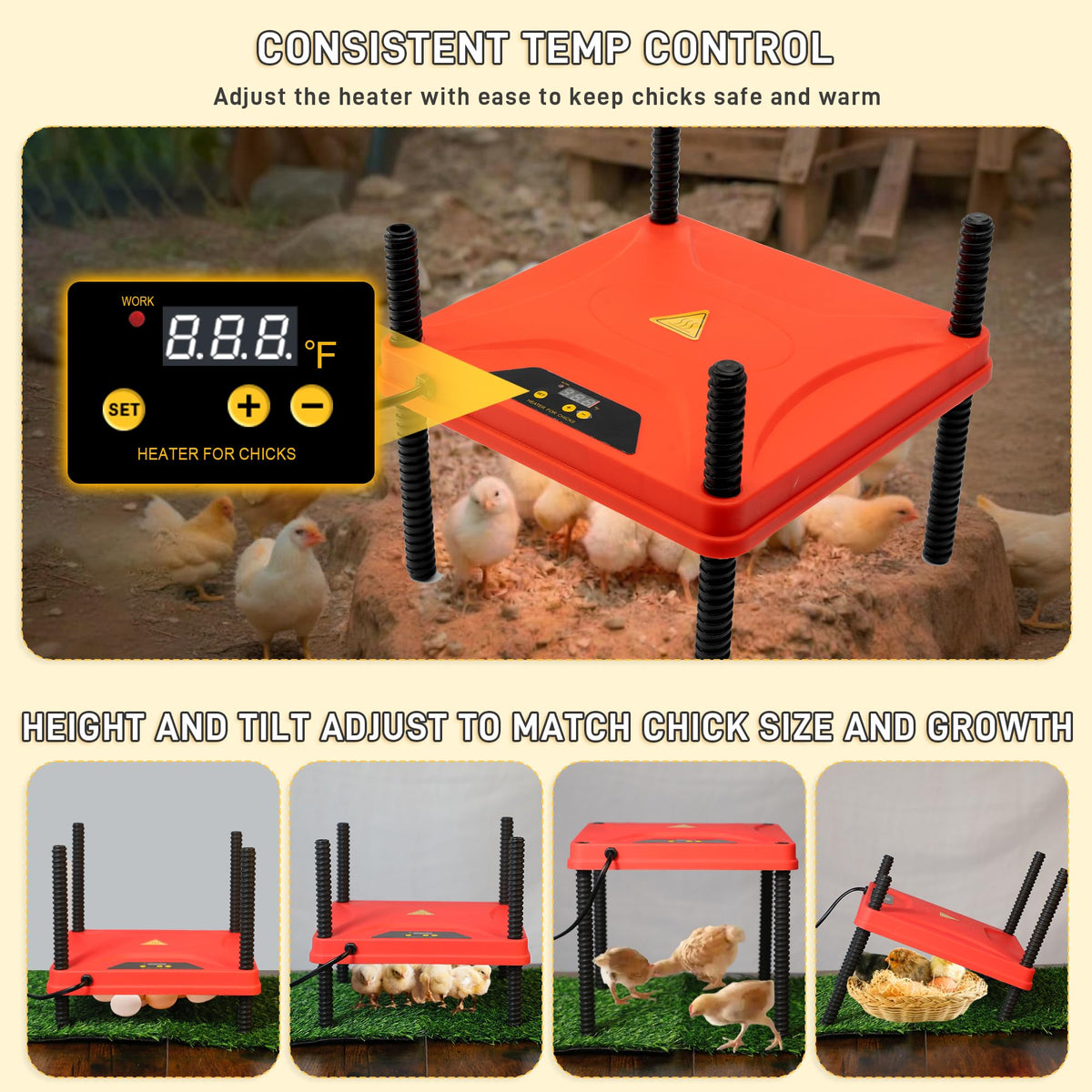 Kerty Upgrade Chick Starter Kit chick perch supports natural roosting and leg strength.