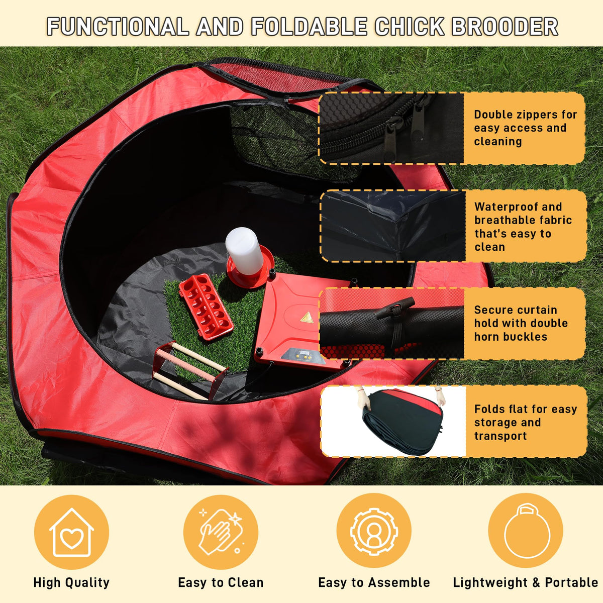Kerty Upgrade Chick Starter Kit top cover helps shield chicks from drafts indoors.