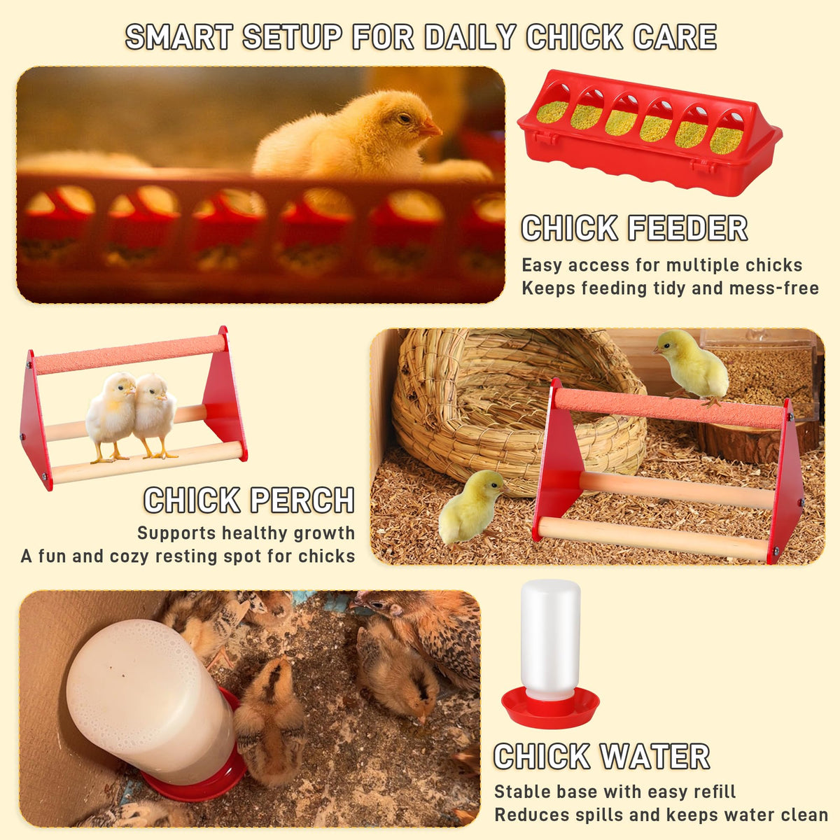 Kerty Upgrade Chick Starter Kit chick waterer provides safe drinking with minimal spills.
