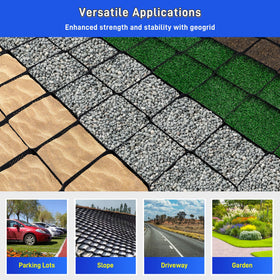 Kerty versatile applications support driveways, walkways, patios, and slopes.