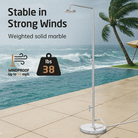 KES natural marble outdoor shower foot rinse valve for targeted cleaning.