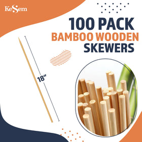 KESEM 18-inch camping bamboo skewer for outdoor roasting and meals