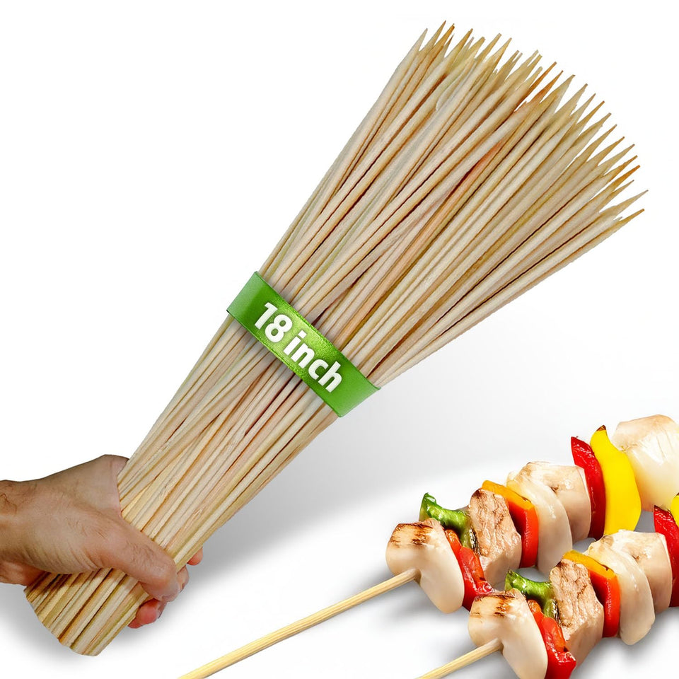 KESEM 18-inch extralong bamboo skewer for durable grilling and kebabs