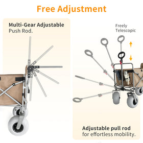 Kesfferch wagon 360° front wheels for precise steering and sharp turns.