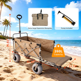 Kesfferch wagon with 450lb capacity for heavy-duty camping and groceries.