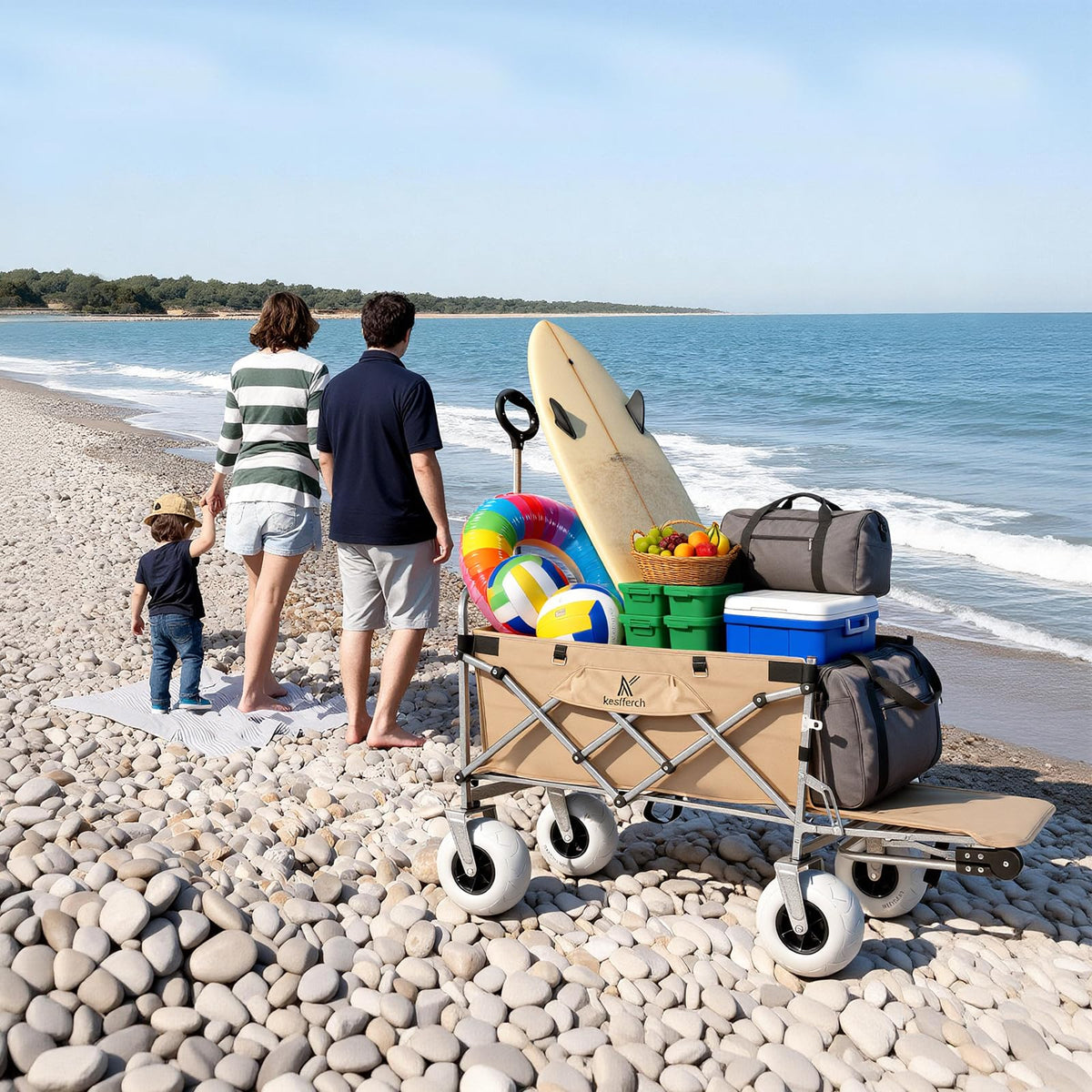 Kesfferch wagon easy-clean design simplifies maintenance and storage.