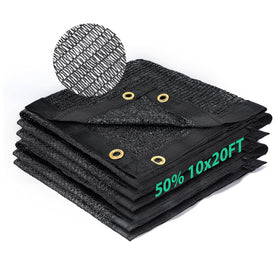 Kesfitt 50% shade cloth with breathable HDPE mesh over a garden bed for cooler sun exposure.