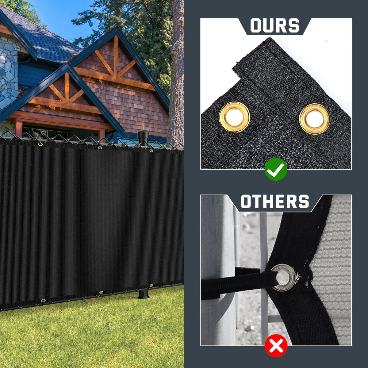 Kesfitt privacy screen suited for backyard pools and patios.
