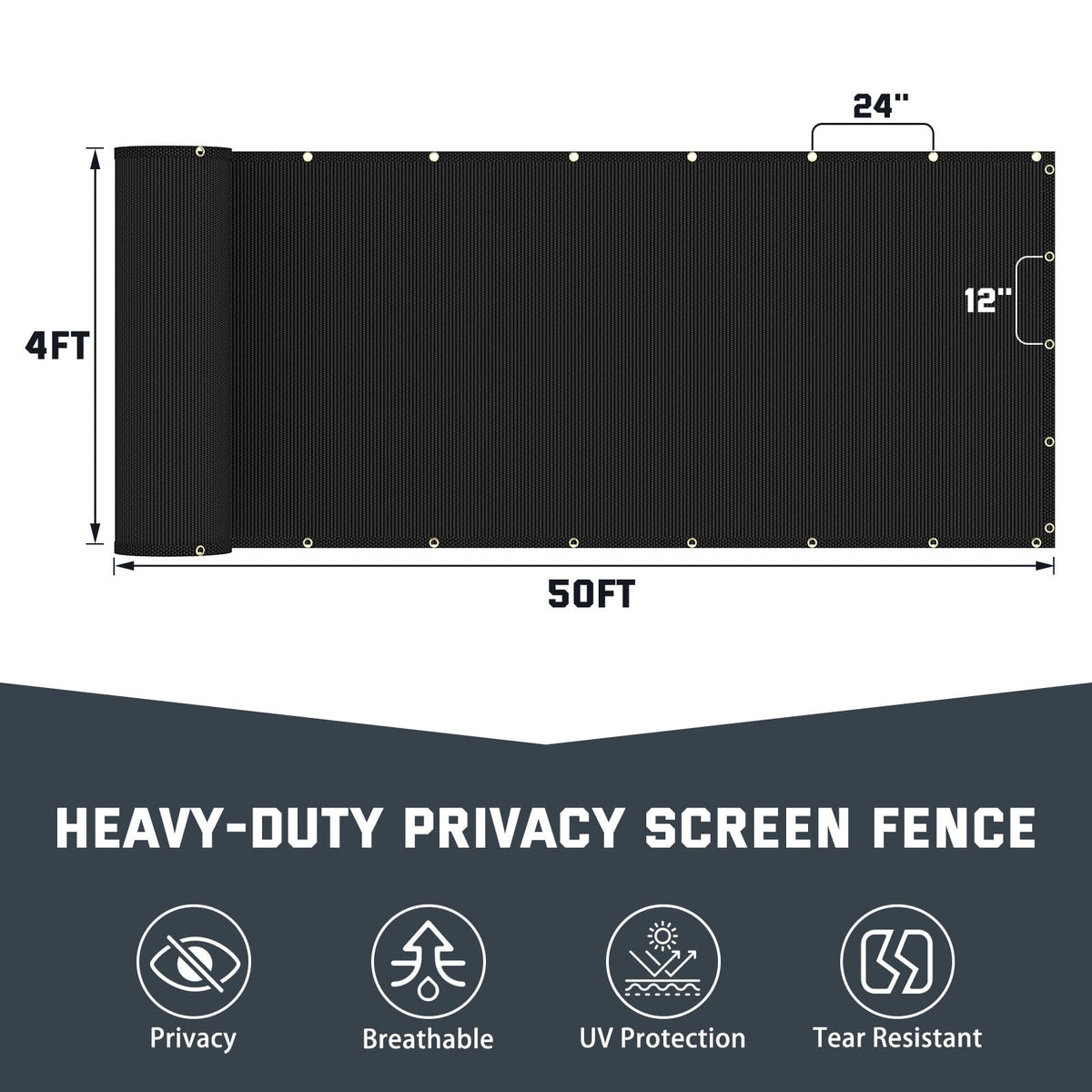 Kesfitt privacy screen unfurled along a fence adds private space.