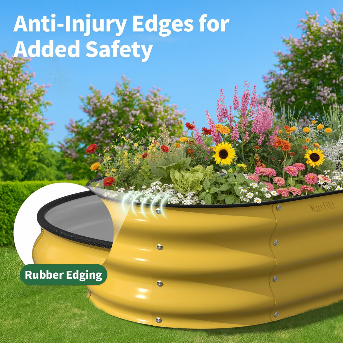 Kesfitt creamy-yellow finish adds subtle outdoor appeal to your garden space