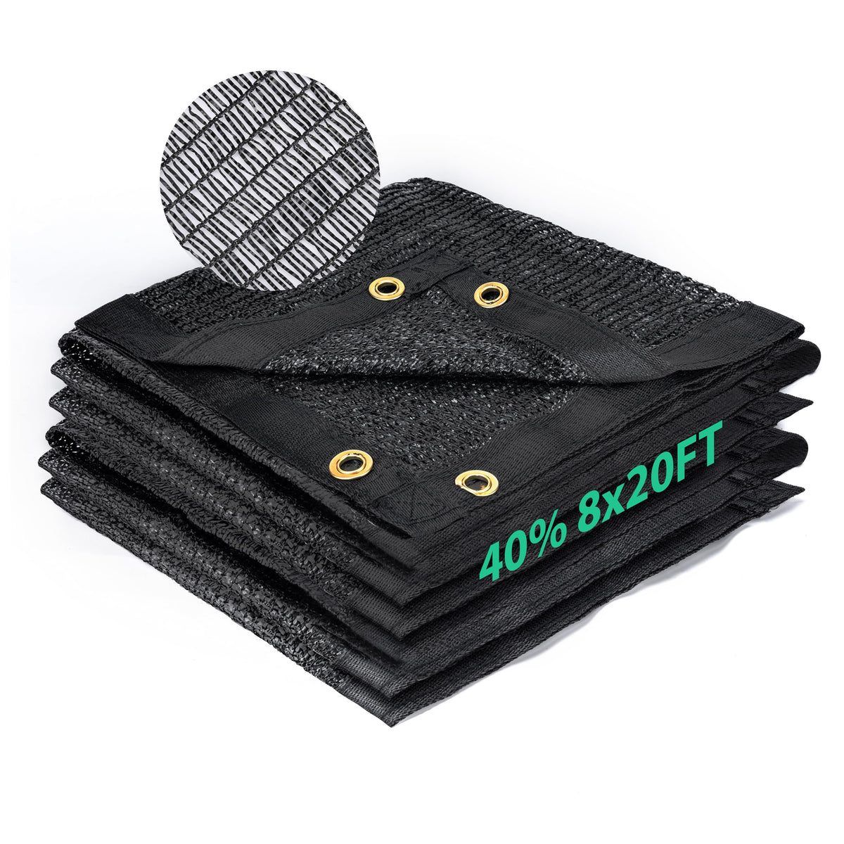 Open-mesh Kesfitt shade cloth shown in garden setup with breathable coverage.