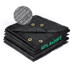 Open-mesh Kesfitt shade cloth shown in garden setup with breathable coverage.