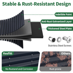 Kesfitt galvanized steel panels showing rust resistant finish for durable outdoor use.