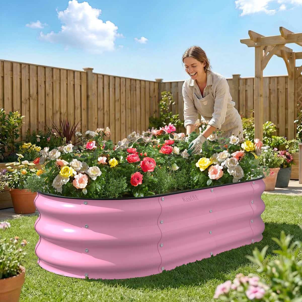 Kesfitt designed for ground placement to suit outdoor gardens