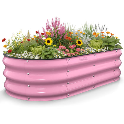 Kesfitt raised garden bed with oval open-bottom design enabling drainage