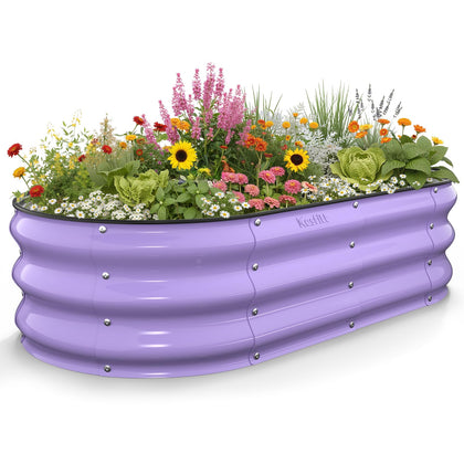 Kesfitt raised garden bed with oval open-bottom design for natural drainage.