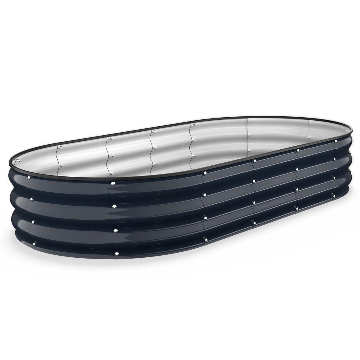 Kesfitt raised garden bed with oval open-bottom design for improved drainage in outdoor gardens.