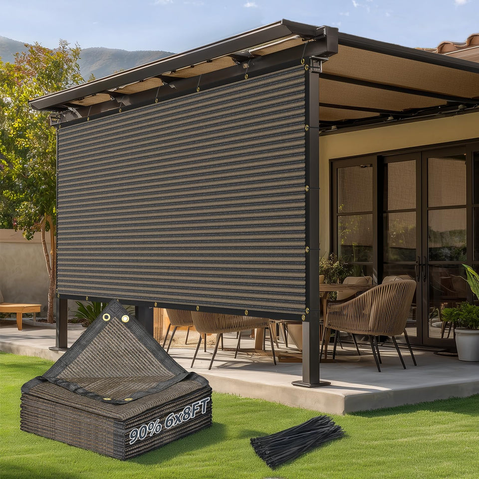Kesfitt sun shade cloth 6x8ft provides high UV protection and patio privacy