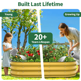 Kesfitt twelve-inch-depth graphic indicates ample soil for shallow vegetables and herbs