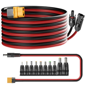 Keshoyal 10ft solar extension cable with red and black ends for polarity