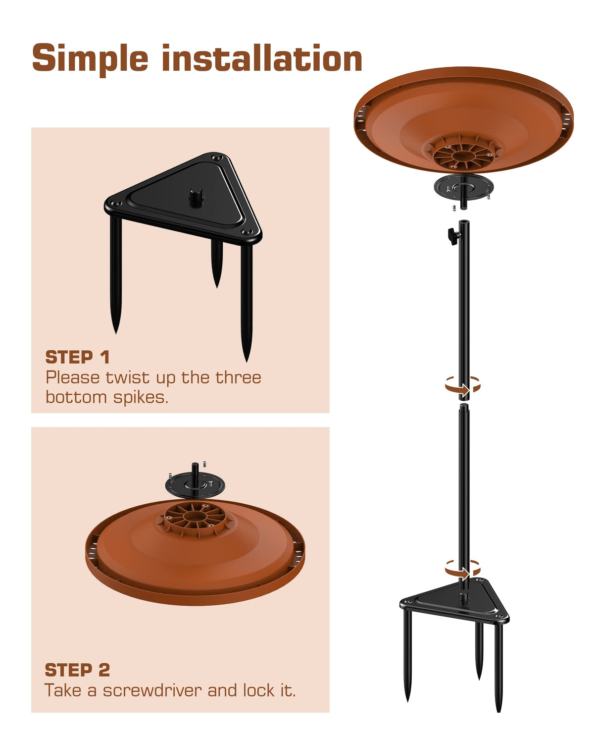 Kesito heavy-duty copper screw holes support durable assembly and long-term use.
