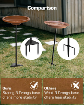 Kesito garden bird bath adds decor while inviting visiting birds to pause.