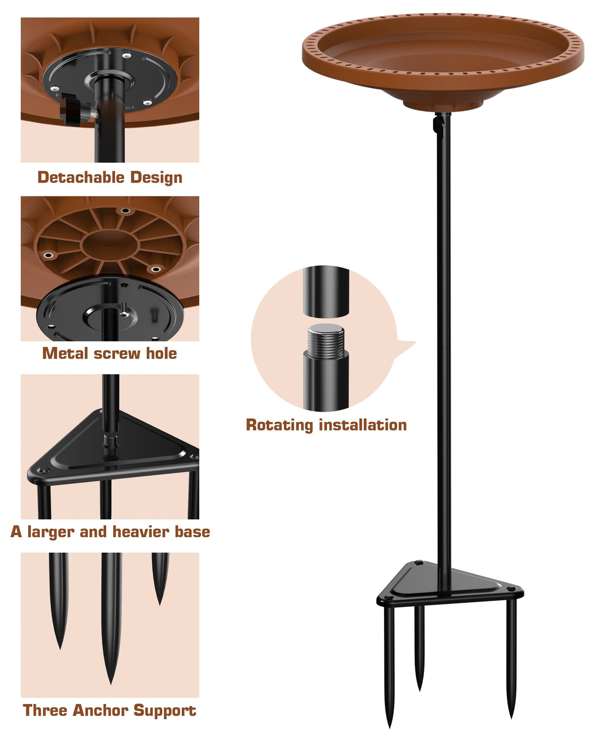 Kesito small-bird friendly step-down bowl design welcomes light visitors.