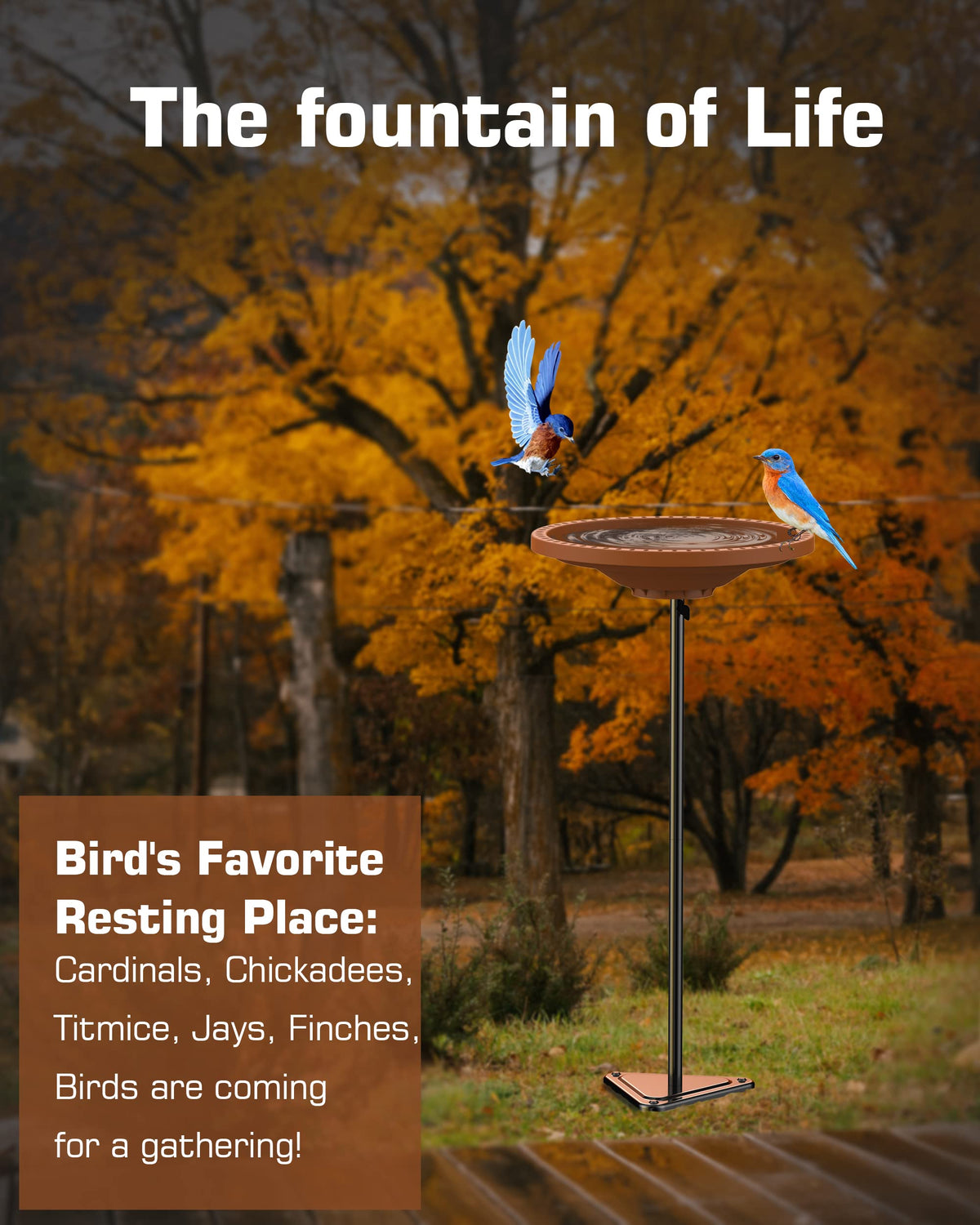 Kesito bird bath base with triangular iron plates offers sturdy yard stabilization.