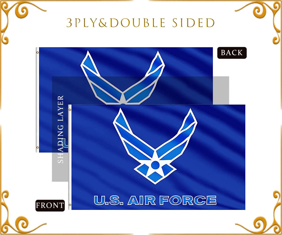 Kesysova Air Force Flag 3x5 UV-resistant fabric preserves color in sunlight.