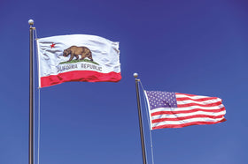 Kesysova California flag 3x5 reinforced with double stitching and brass grommets for durability.