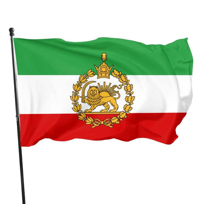 Kesysova old historic Iran flag 3x5 with brass grommets fluttering in a breeze