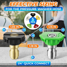 Ketar rust-resistant brass and stainless steel nozzle tips ensure long-lasting high-pressure cleaning