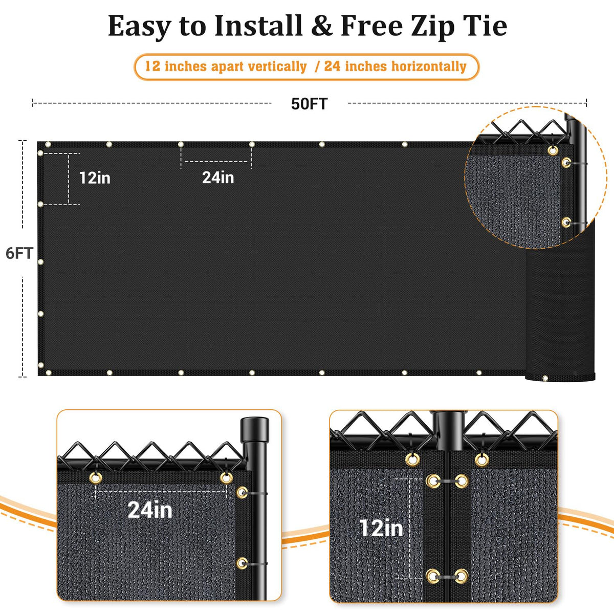 Keten 6ft high privacy screen ideal for gardens and pools.