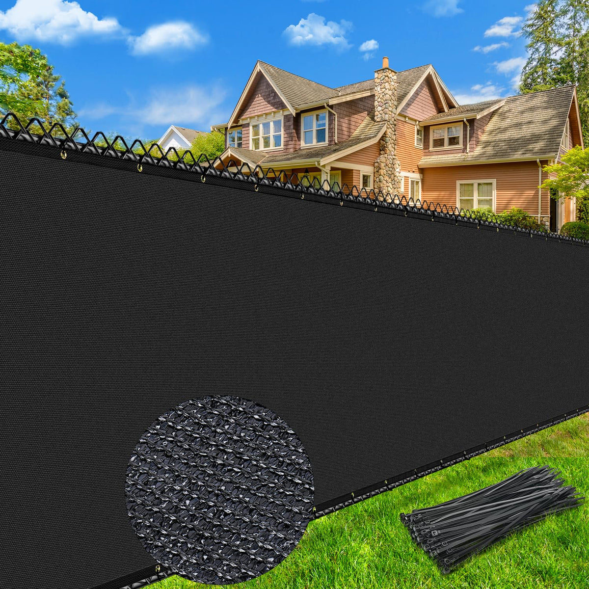 Keten 6x50ft privacy screen fence with copper grommets for durable outdoor privacy.