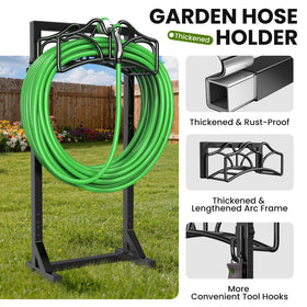 Keten garden hose holder with four anchor spikes delivers stronger ground grip.