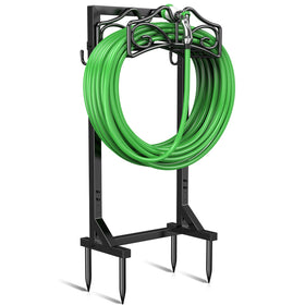 Keten garden hose holder stand keeps hoses organized with sturdy, upright support.