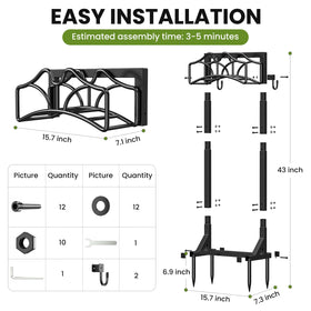 Keten hose holder at an ergonomic height reduces bending for comfortable watering.