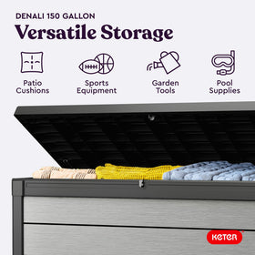 Keter Denali interior dimensions reveal roomy capacity for patio gear.