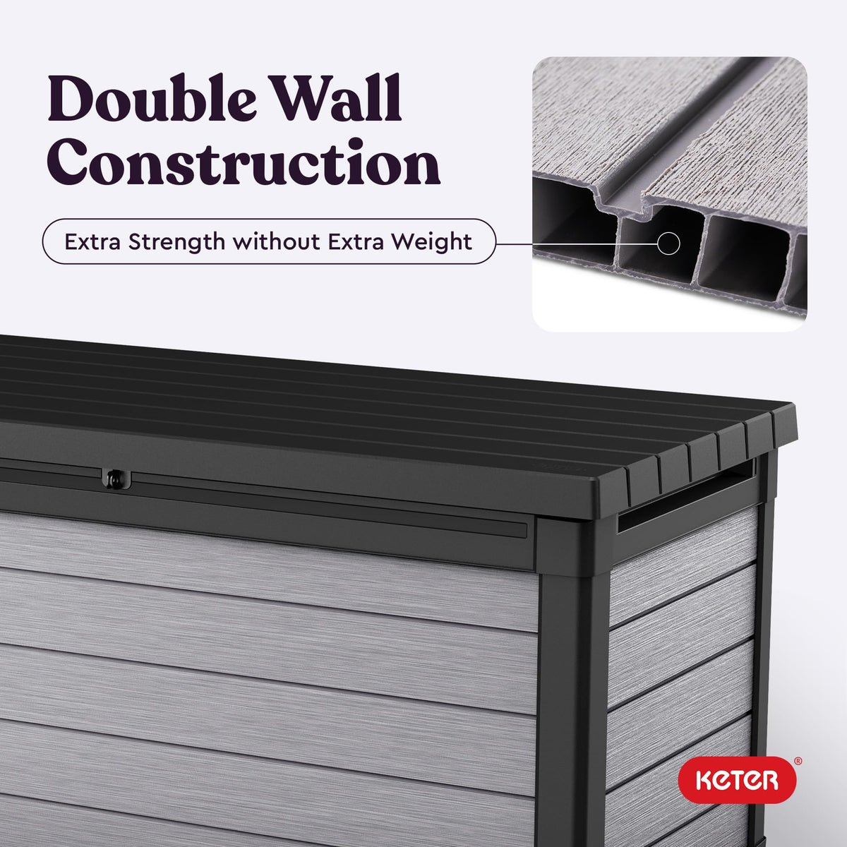 Keter Denali outdoor organization helps tidy patio space and protect gear.