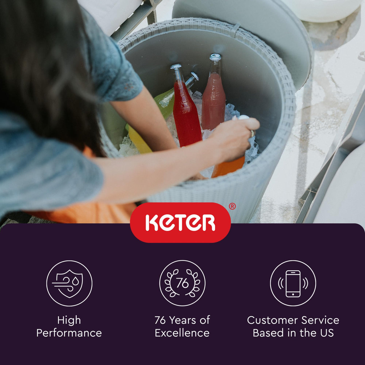 Keter Heavy-Lid supports 220 pounds for extra seating.