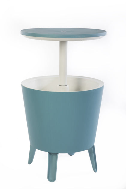 Keter Modern Cool Bar outdoor bar table in teal for socializing by the pool