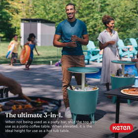 Keter Modern Cool Bar teal accent integrates with patio décor