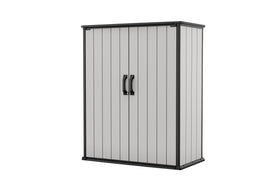 Keter Premier Tall Shed front view showing compact footprint for small patios